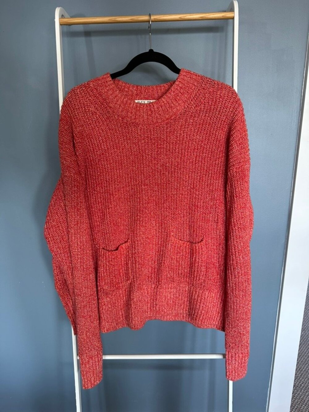 Alex Mill Hank Ribbed Cotton Linen Sweater Red XL